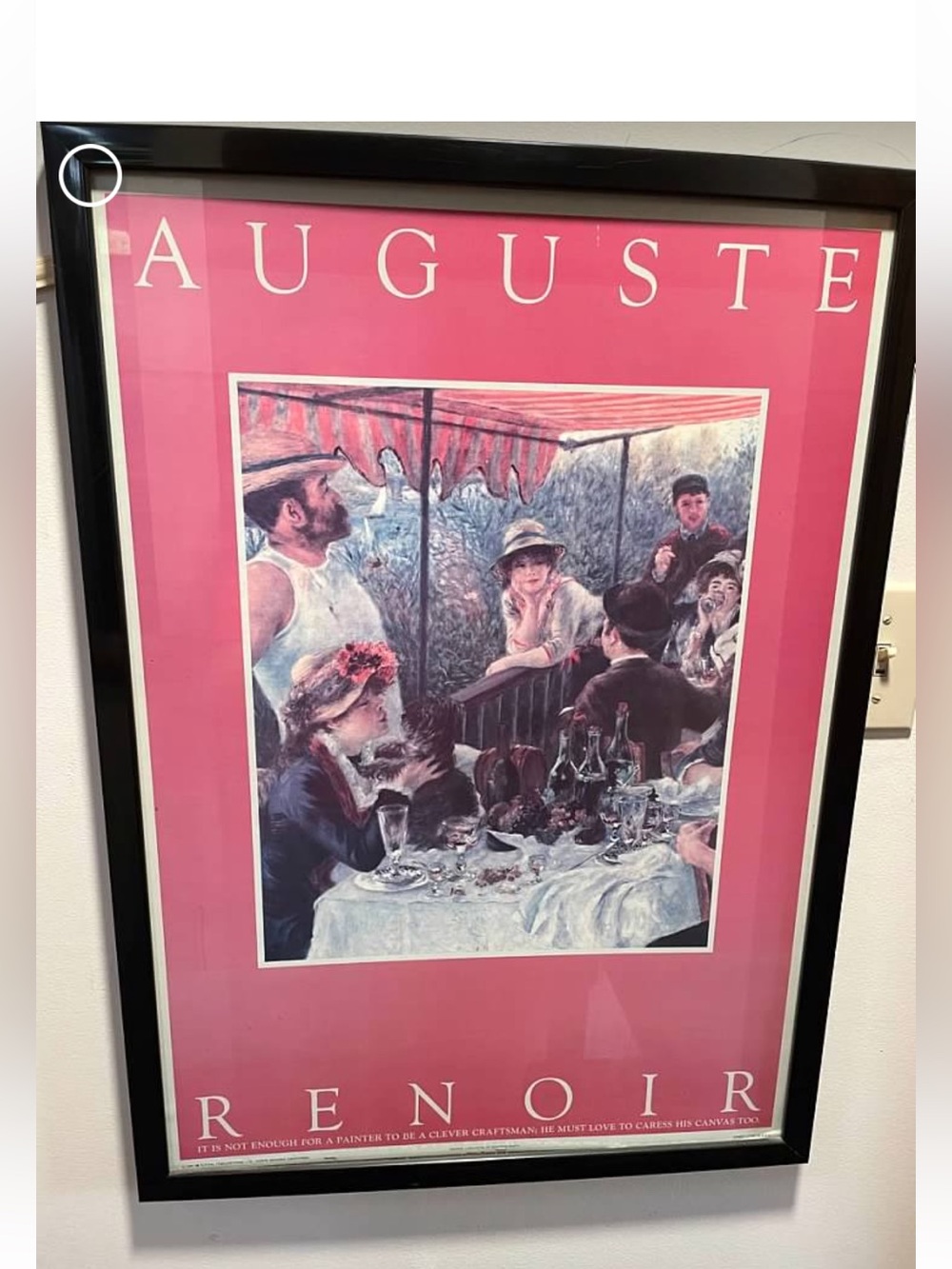 Auguste Renoir “Boating Party”
Wall Art - Pink and Black Frame